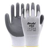 BEYBİ PN3 POLYESTER ÖRME NİTRİL ELDİVEN GRİ