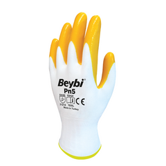 BEYBİ PN5 SARI YARI NİTRİL KAPLI ELDİVEN