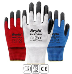 BEYBİ PN3 ZEBRA POLYESTER ÖRME NİTRİL ELDİVEN