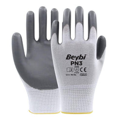 BEYBİ PN3 POLYESTER ÖRME NİTRİL ELDİVEN GRİ