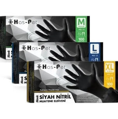 HASPET SİYAH NİTRİL ELDİVEN 100’LÜ